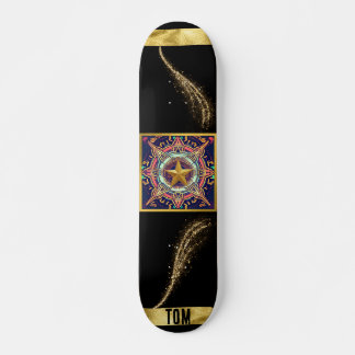 Zwart en Gold Abstract, speciaal aangepast skatebo Skateboard
