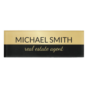 Zwart en Gold Modern Professional op maat Naambadge