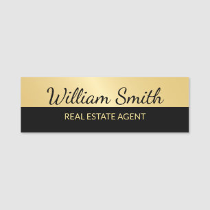 Zwart en Gold Modern Professional op maat Naamplaatje