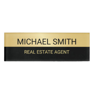 Zwart en Gold Professional op maat Naambadge