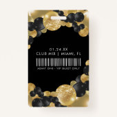 Zwart en Gold VIP All Access Badge (Achterkant)