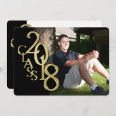 Zwart en Goud 2018 Afstuderen Kaart (Voorkant / Achterkant)