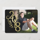 Zwart en Goud 2018 Afstuderen Kaart (Voorkant)