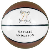 Zwart en goud 21ste verjaardag modern script stijl basketbal (Voorkant)