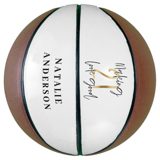 Zwart en goud 21ste verjaardag modern script stijl basketbal (Verticaal)