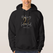 Zwart en goud 21ste verjaardag modern script stijl hoodie (Voorkant)