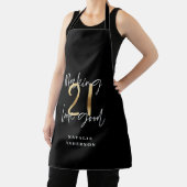 Zwart en goud 21ste verjaardag modern script stijl schort (Insitu)
