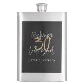 Zwart en goud 30e verjaardag modern script stijlvo flacon (Voorkant)