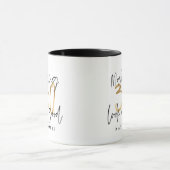 Zwart en goud 30e verjaardag modern script stijlvo mok (Midden)