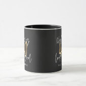 Zwart en goud 40e verjaardag modern script stijlvo mok (Midden)