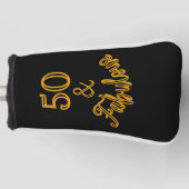 Zwart en goud 50 en Fabulous Golfheadcover (Voorkant)