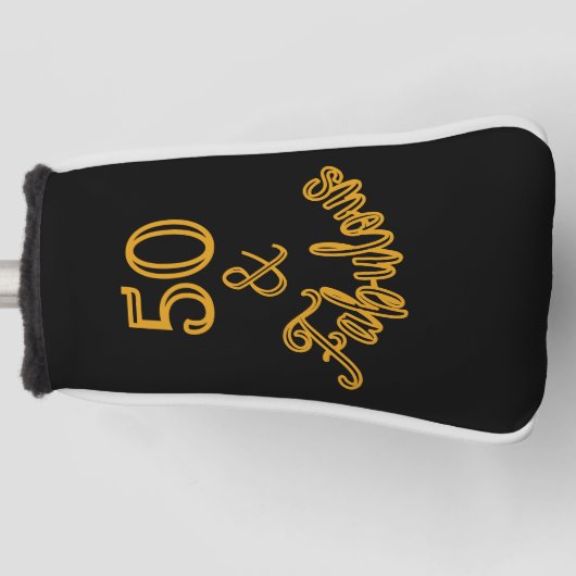Zwart en goud 50 en Fabulous Golfheadcover (Voorkant)