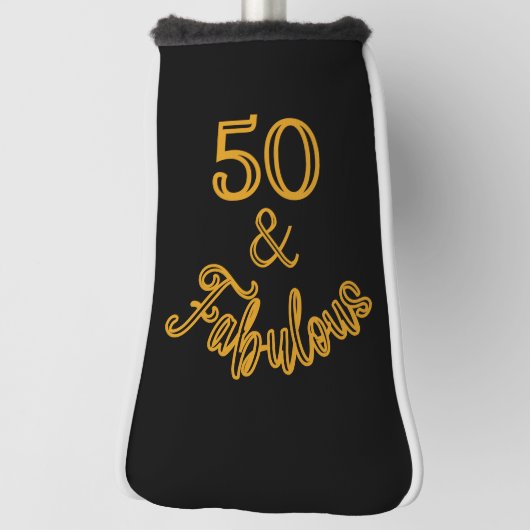 Zwart en goud 50 en Fabulous Golfheadcover (Draai 90)