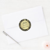Zwart en goud 50e bruiloft Jubileum Sticker (Envelop)