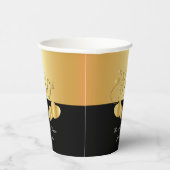 Zwart en goud 50e Jubileum / Birthday Papieren Bekers (Rechts)