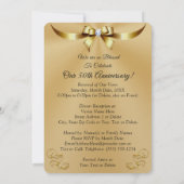 Zwart en Goud 50e Verjaardag FOTO Uitnodigingen (Achterkant)