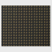 Zwart en Goud 50e Verjaardag Verpakkingsdocument Cadeaupapier (Vlak)