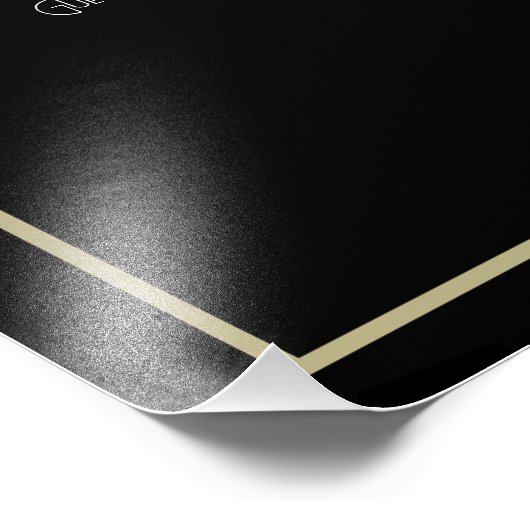 Zwart en Goud 50ste Verjaardag Zitting Grafiek Pri Foto Afdruk