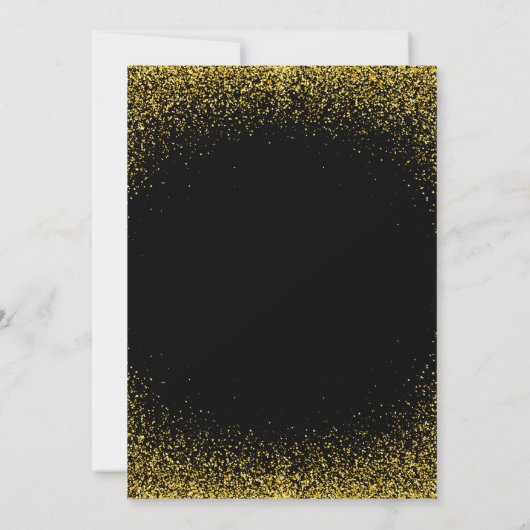 Zwart en Goud 61ste verjaardag Glam Glitter Kaart (Achterkant)