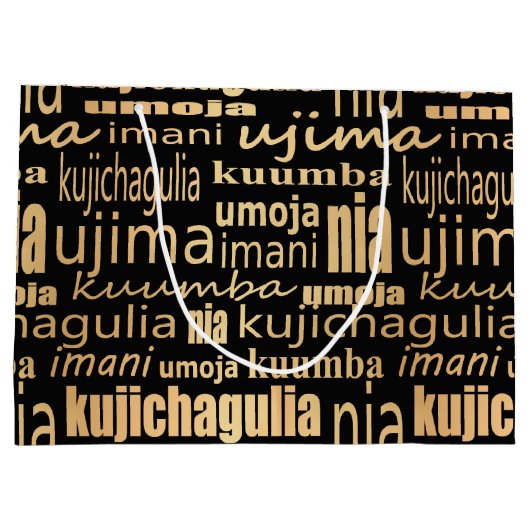 Zwart en goud 7 principes groot cadeauzakje (Achterkant)