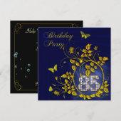 Zwart en Goud 85ste Verjaardagsfeest Kaart (Voorkant / Achterkant)