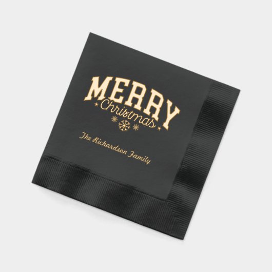 Zwart en goud aangepaste formele kerstservetten folie servetten (Links)