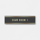 Zwart en Goud Aangepaste Tekst Sjabloon Examenruim Deurbordje (Voorkant)