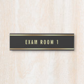 Zwart en Goud Aangepaste Tekst Sjabloon Examenruim Deurbordje (Voorkant)