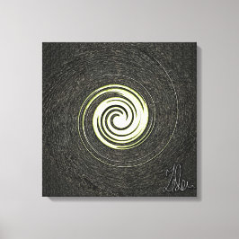 Zwart en goud abstract gestrekt doek canvas afdruk