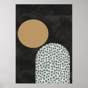 Zwart en goud Abstract Poster