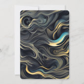 Zwart en Goud Abstract Verjaardagsfeest Kaart (Achterkant)