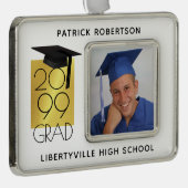 Zwart en goud AFSTUDEERDER | Afstuderen Photo Keep Verzilverd Kader Ornament (Rechts)