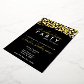 Zwart en goud Afstuderen Elegant Class Celebrate Folie Uitnodiging (Gedraaid)
