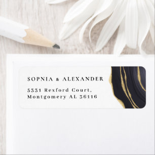 Zwart en goud agaat etiket