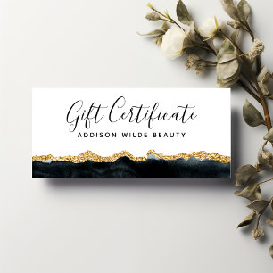 Zwart en goud aquarel cadeaubon