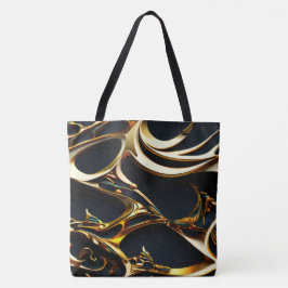 Zwart en Goud Arabesque Canvas tas