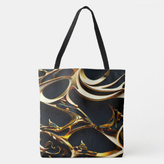 Zwart en Goud Arabesque Canvas tas