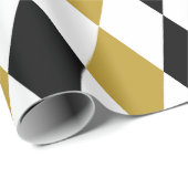 Zwart en goud Argyle Cadeaupapier (Rol Hoek)