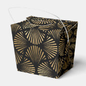 Zwart en Goud Art Deco Bruiloft Dank u Bedankdoosjes (Achterkant)