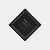 Zwart en goud Art Deco bruiloft Servet (Hoek)
