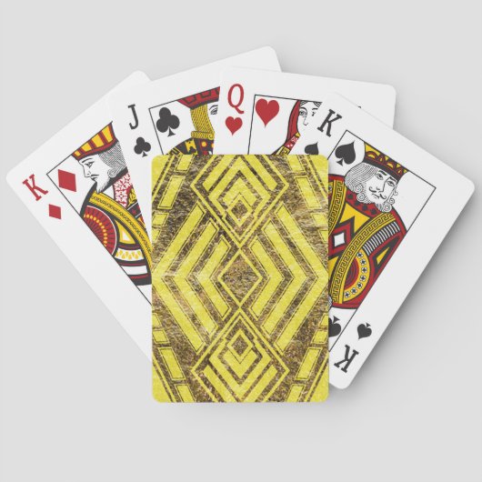 Zwart en goud Art Deco Graphic Pokerkaarten (Achterkant)