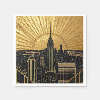 Zwart en goud Art Deco papieren servetten