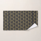 Zwart en goud Art Deco patroon Bad Handdoek (Handdoek)