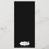 Zwart en Goud Art Deco Peacock Bruiloft Menu (Achterkant)