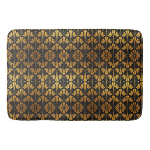 zwart en goud Art Deco waaierpatroon Badmat