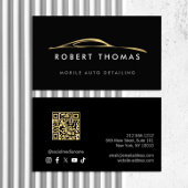 Zwart en Goud Auto Detailing, Auto Repair QR Code Visitekaartje