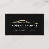 Zwart en Goud Auto Detailing, Auto Repair QR Code Visitekaartje (Voorkant)