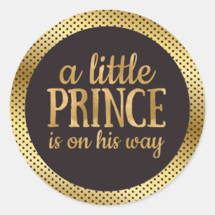 Zwart en Goud Baby showers Sticker
