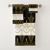 Zwart en goud bad handdoek (Insitu)