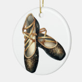 ZWART EN GOUD BALLETTENSCHOENEN KERAMISCH ORNAMENT (Links)